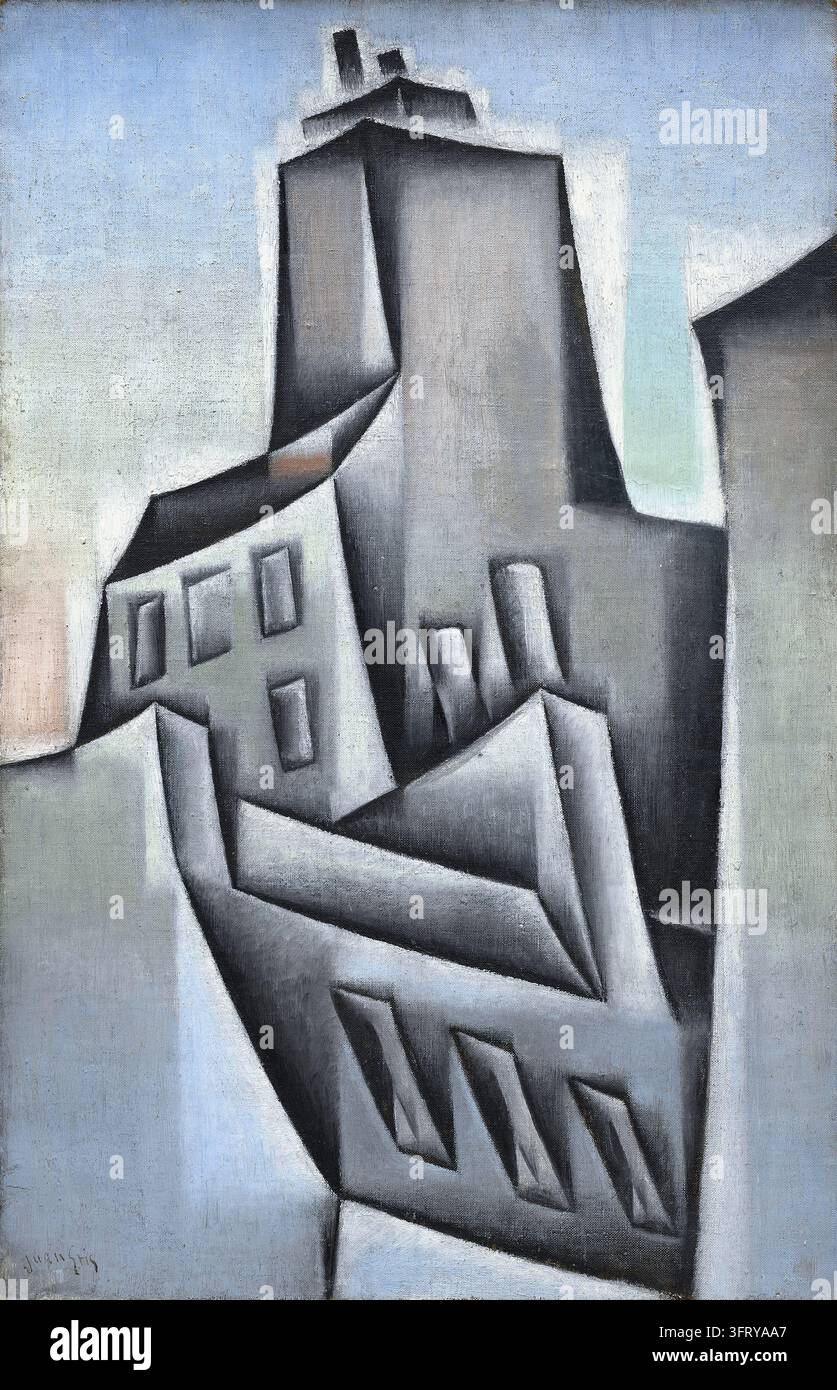 Juan Gris, 1911, Maisons à Paris (Case a Parigi), olio su tela, 52,4 x 34,2 cm, Museo Guggenheim Foto Stock