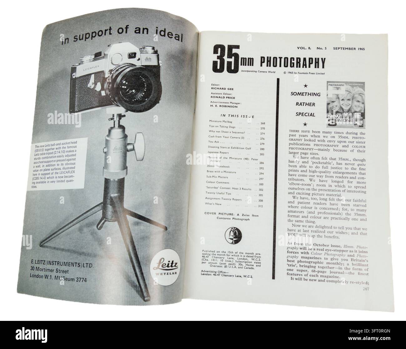Esempio di una rivista di fotografia degli anni '60, fotografia 35 millimetri, settembre 1965 Foto Stock