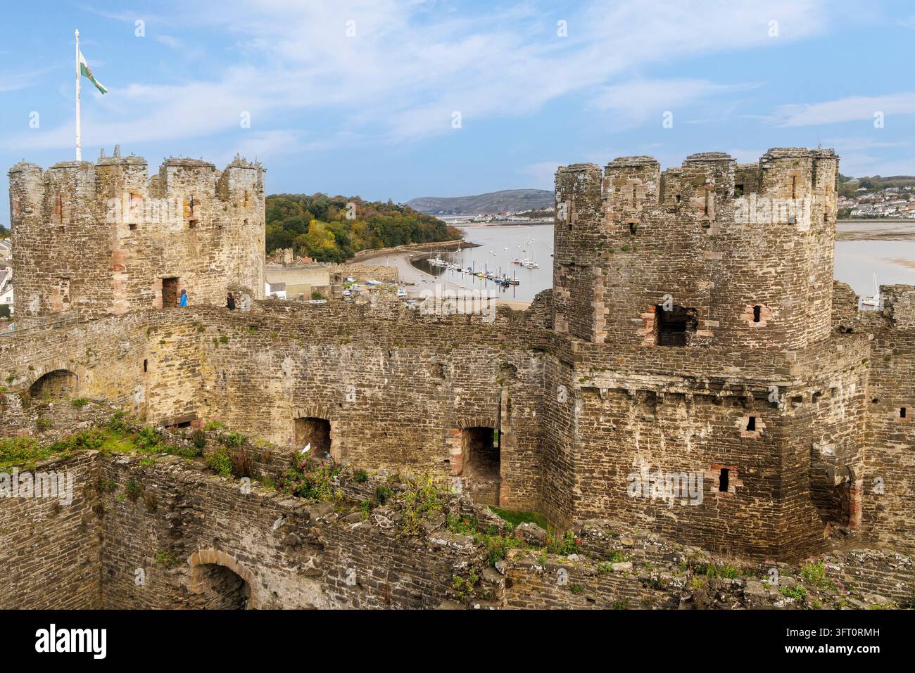 Conwy Castle, Conwy, Wales, Regno Unito Foto Stock