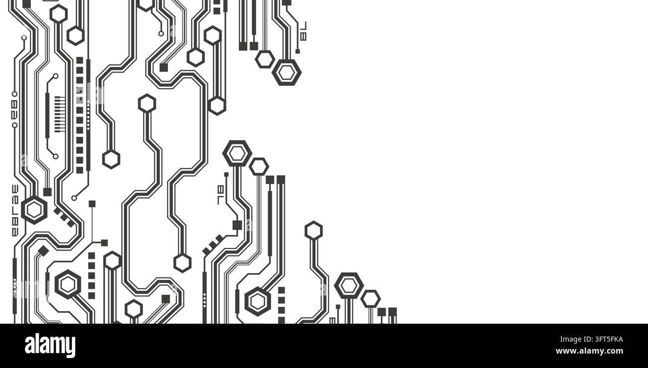 Disegno tecnico del circuito elettrico. Industria ingegneristica del futuro. Industrial Technologies.illustrazione vettoriale . Illustrazione Vettoriale