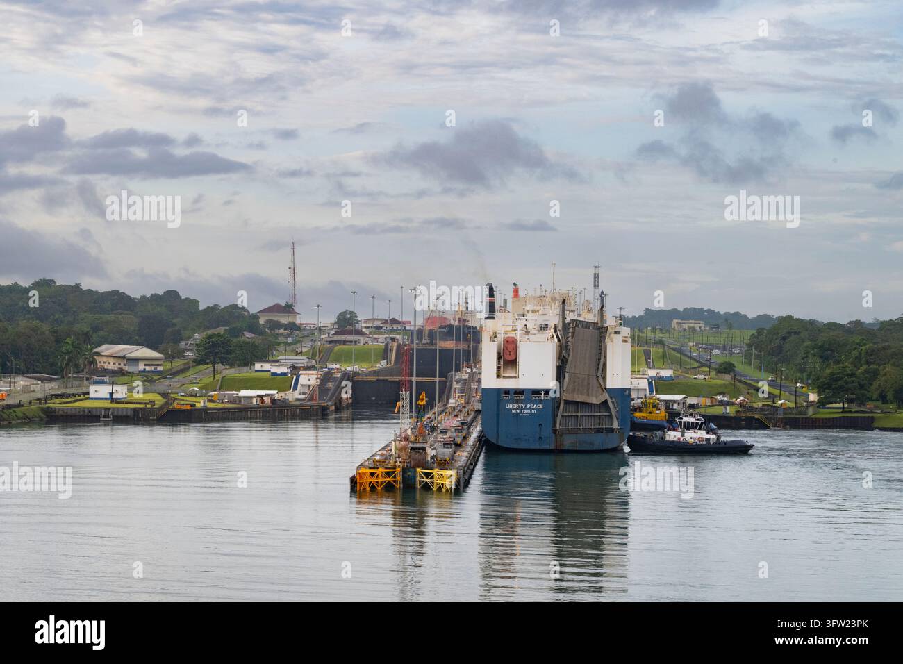 Passaggio attraverso il Canale di Panama Foto Stock