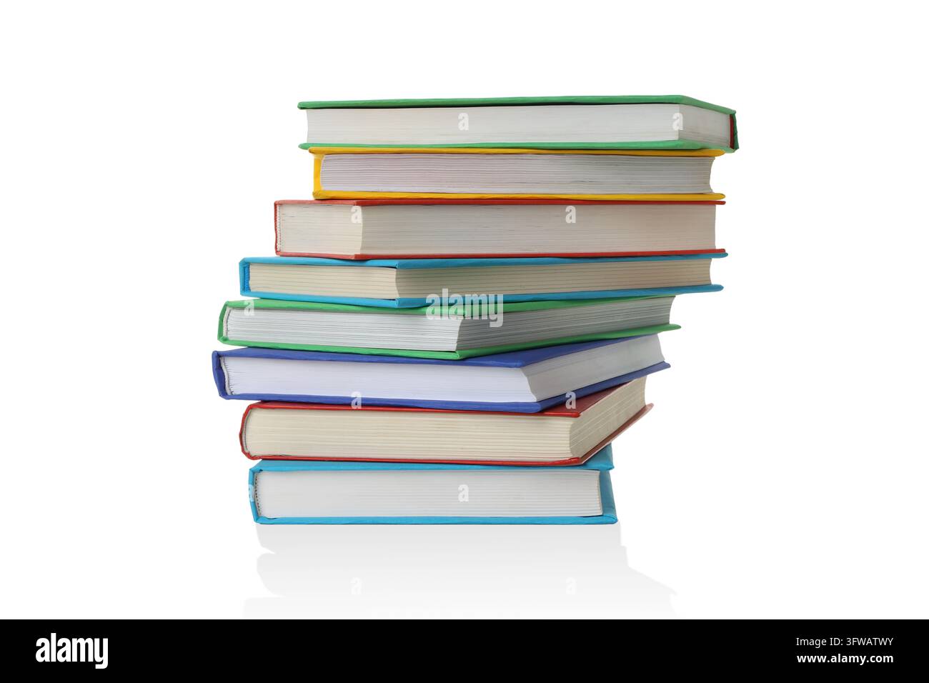 Libri colorati impilati per un'esperienza educativa Foto Stock