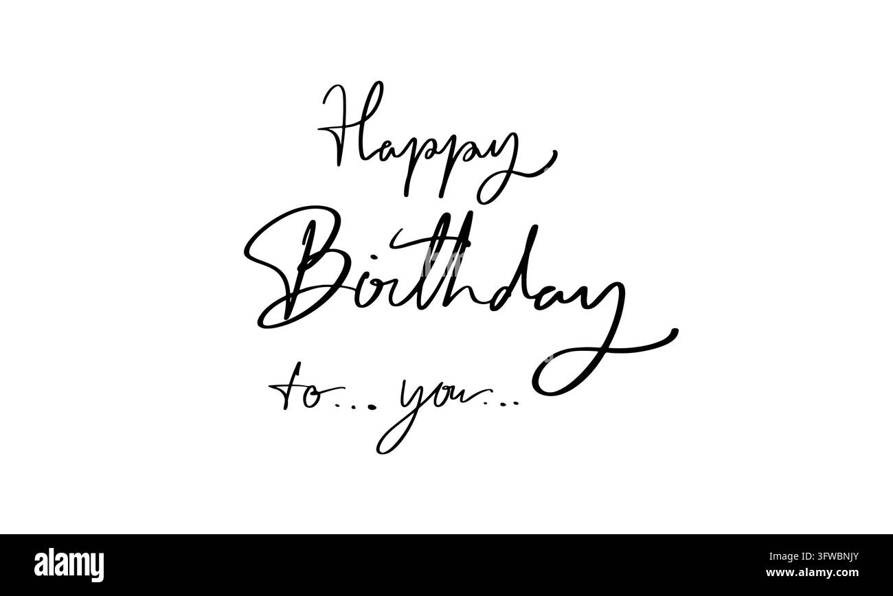 Buon compleanno carattere testo calligrafia lettera scritta a mano script colore nero oggetto icona anniversario buon compleanno sorpresa congratulazioni Foto Stock