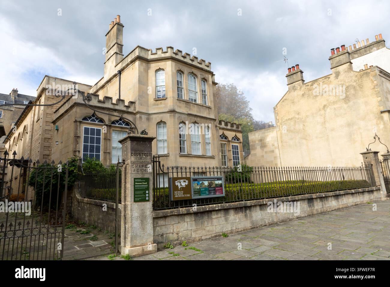 Museo di architettura di Bath presso l'edificio della Chapel della Contessa di Huntingdon, The Paragon, città di Bath, Somerset, Inghilterra, Regno Unito, costruito nel 1765 Foto Stock