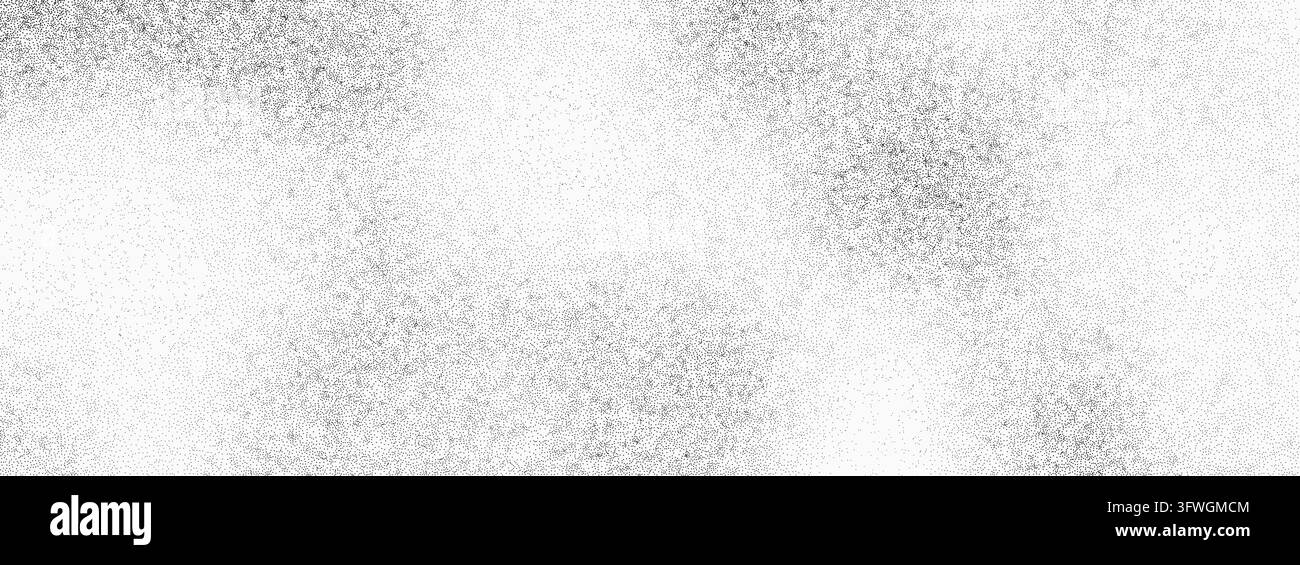 Sfondo sfumato a punti con texture di rumore di grana e punti di spruzzatura. Motivo granuloso granuloso con vettore vintage sabbia e carta mezzotono sovrapposta. Bianco b Illustrazione Vettoriale