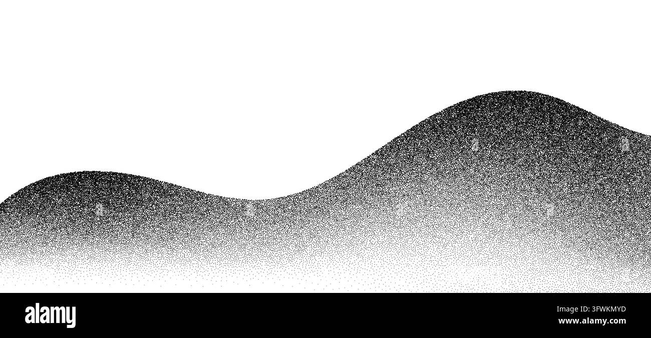 Sfondo a onde di rumore granuloso, motivo a gradienti di punti Illustrazione Vettoriale