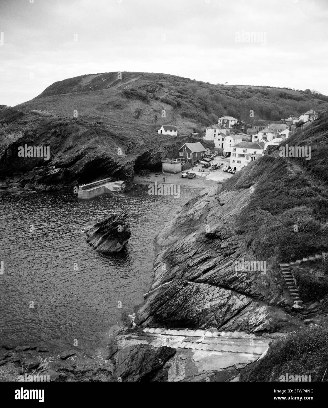 Paesaggio marino, Cornovaglia III. Fotografia analogica, 2026. Foto Stock