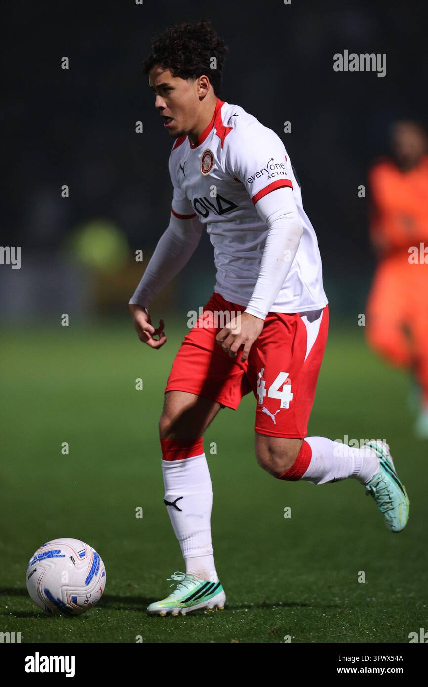 Stevenage, UK. 20 ott., 2026. Phoenix Patterson di Stevenage con la palla durante la partita Sky Bet League One Stevenage contro Plymouth Argyle al Lamex Stadium, Stevenage, Regno Unito il 20 ottobre 2026 (Foto di Harvey Murphy/News Images) a Stevenage, Regno Unito il 20/10/2026. (Foto di Harvey Murphy/News Images/Sipa USA) Credito: Sipa USA/Alamy Live News Foto Stock