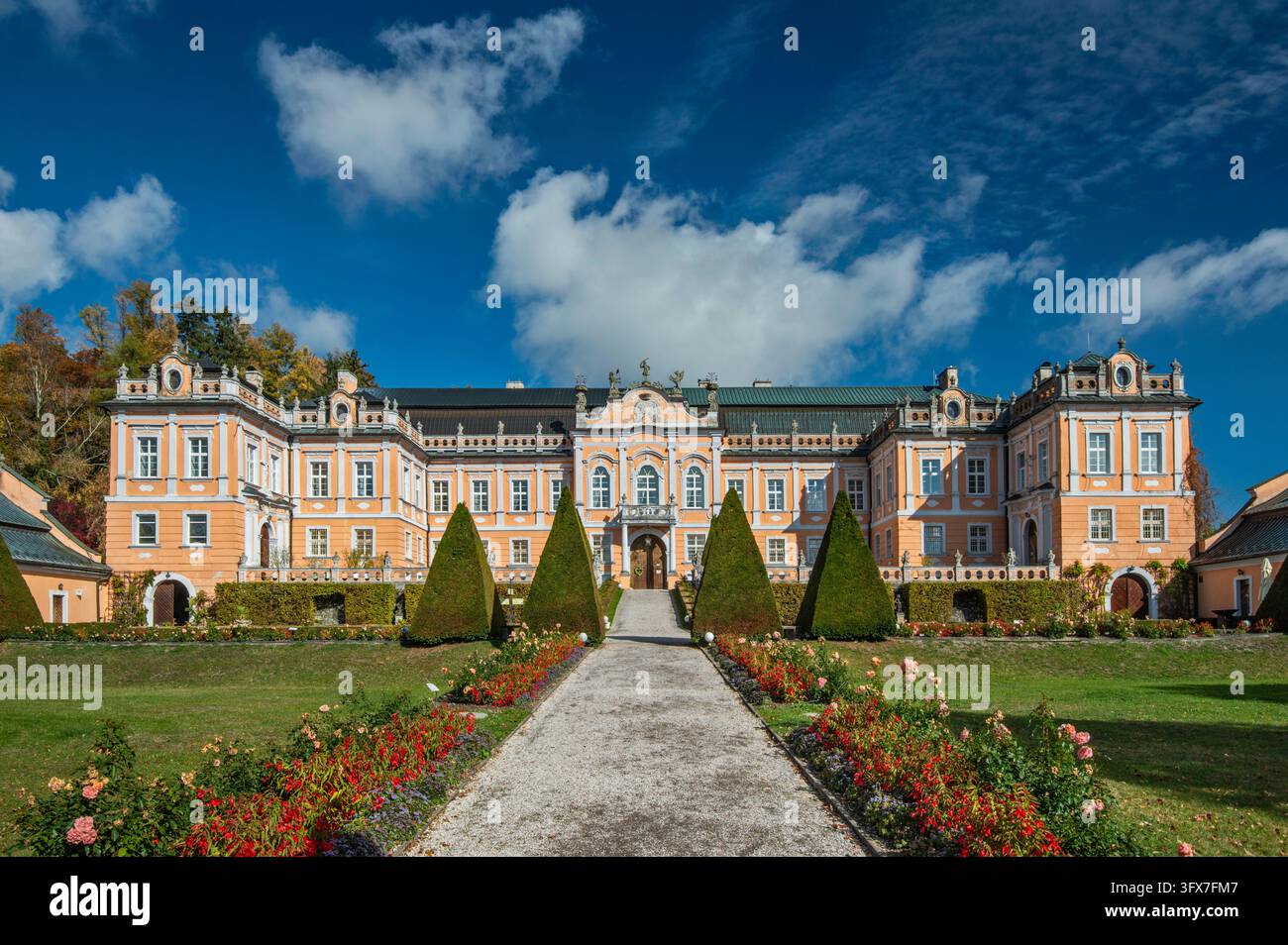 Castello di Nové Hrady, "Versaglie ceca", castello in stile francese, stile rococò, XVIII secolo, villaggio di Nové Hrady, regione di Pardubice, Boemia, Repubblica Ceca Foto Stock