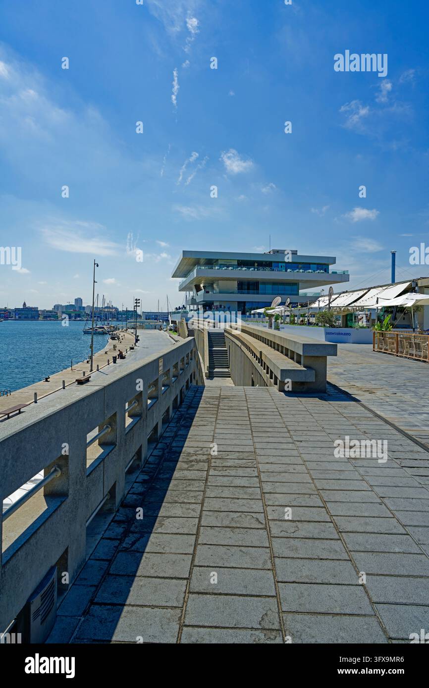 Vista del porto, casa degli eventi, Veles e Vents Foto Stock