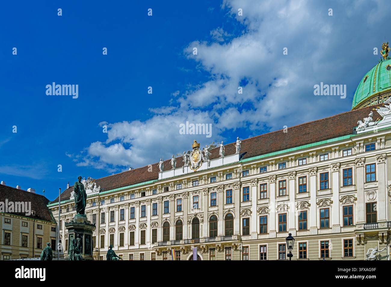 Hofburg, monumento, imperatore Francesco I. Foto Stock