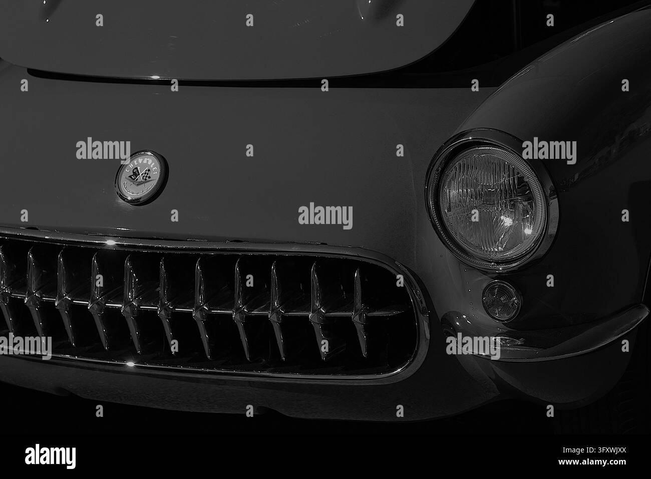 Griglia di una Chevrolet Corvette antica. Foto Stock