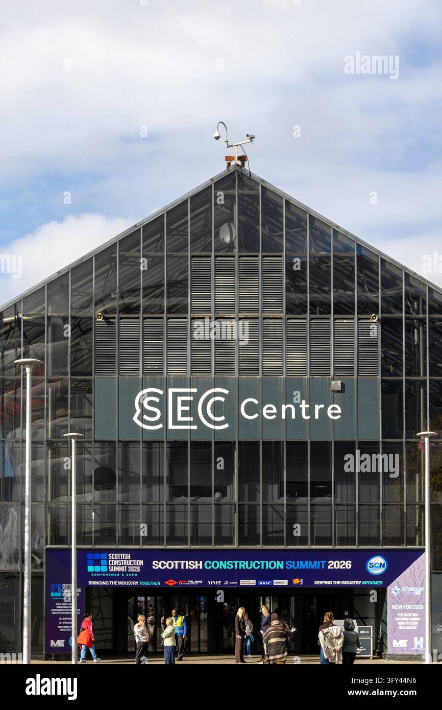 Glasgow, Scozia, Regno Unito - 22 ottobre 2026: Esterno del centro espositivo e conferenze SEC Foto Stock