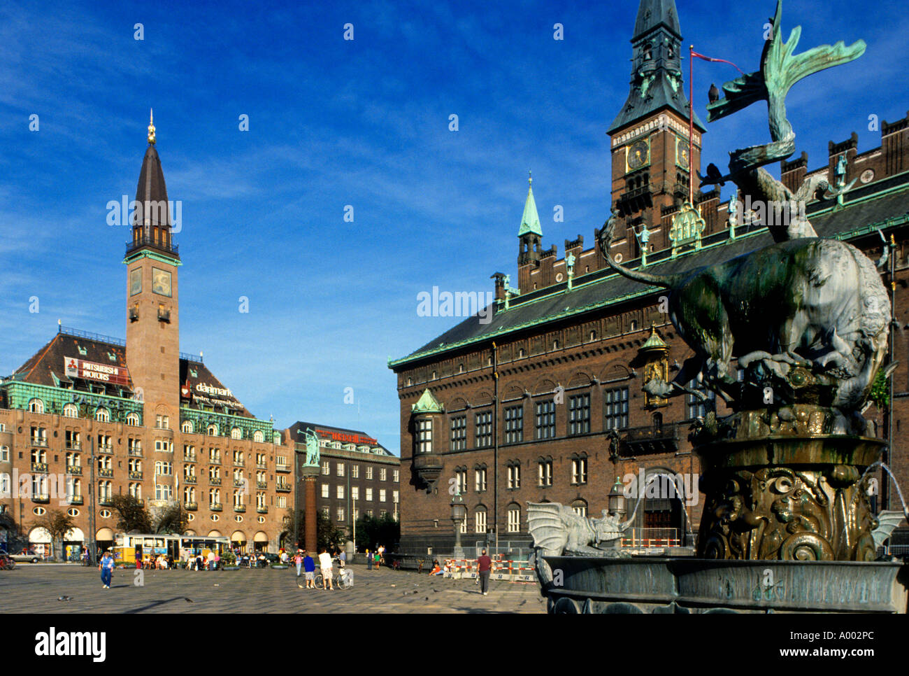 Città di Copenhagen City Hall Danimarca vecchio governo Foto Stock