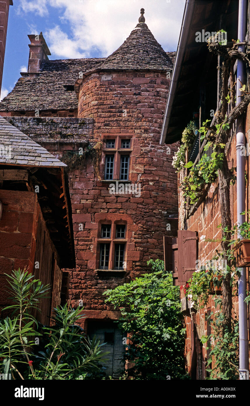 Case Collonges-la-Rouge DORDOGNE FRANCIA Foto Stock