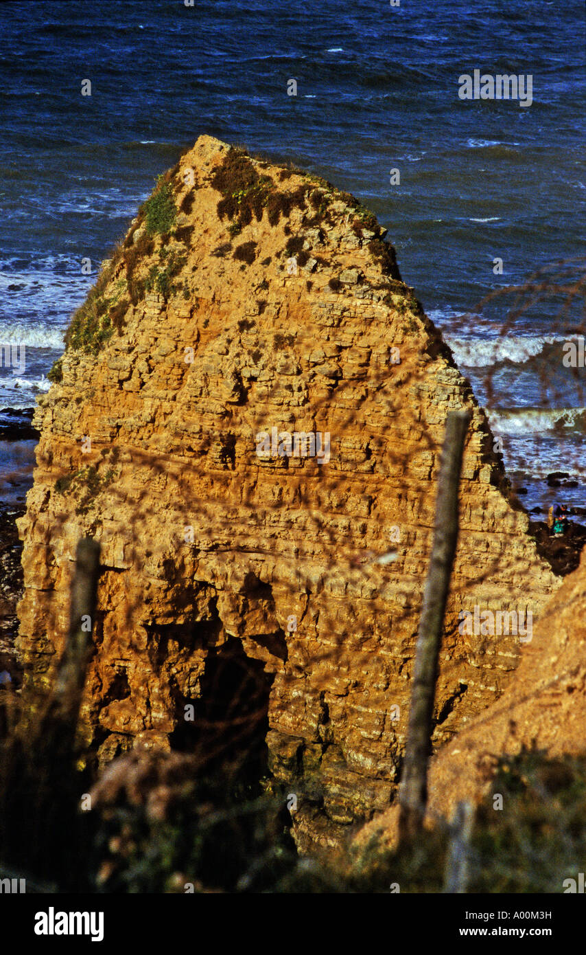 POINTE DU HOC D-Day spiagge Spiaggia di Omaha Normandia Francia Foto Stock