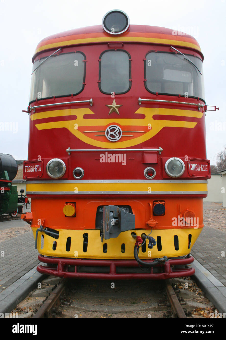 Russo locomotiva diesel T3II60 1206, nelle ferrovie lettoni museo di storia. Foto Stock