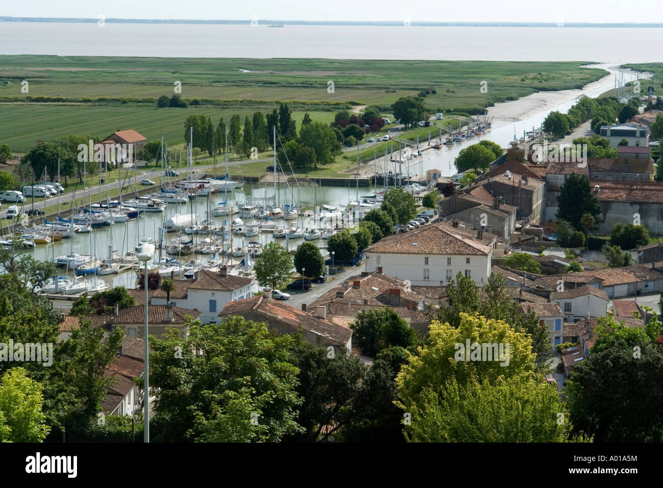 Yacht in marina a mortagne (sur Gironde Charente Maritime francia Foto Stock