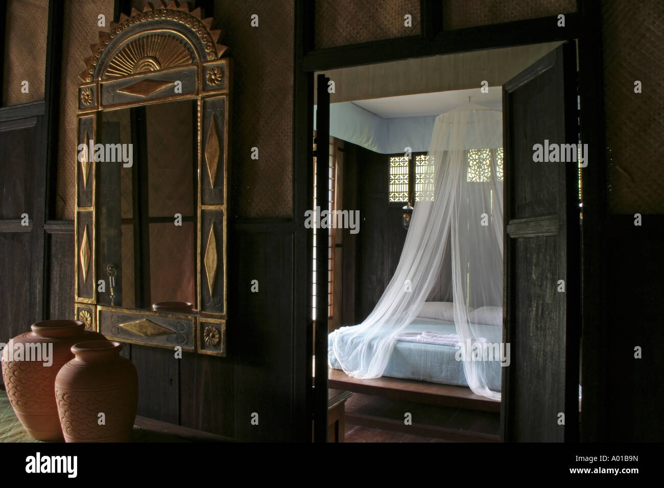 Interno di una casa malese a pura Tanjung Sabtu in Terengganu, Malaysia. Foto Stock