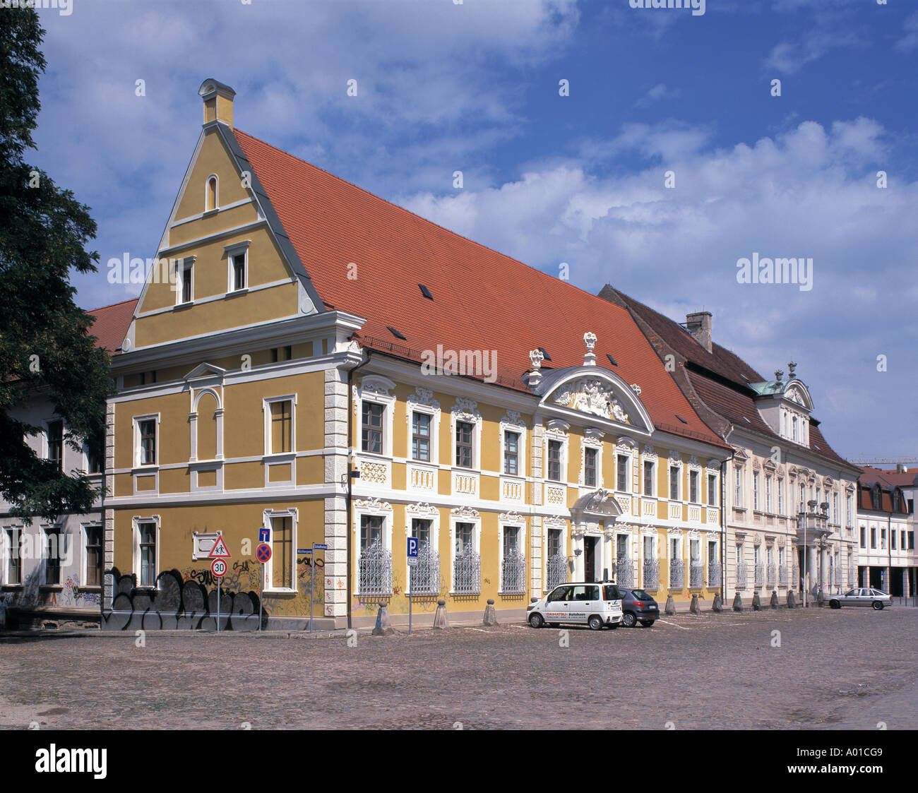 Kavaliershaeuser an der Schlossfreiheit a Zerbst, Sassonia-Anhalt Foto Stock