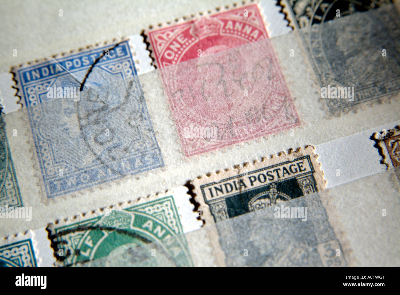 Vecchia indiana coloniale Britannica francobolli Foto Stock