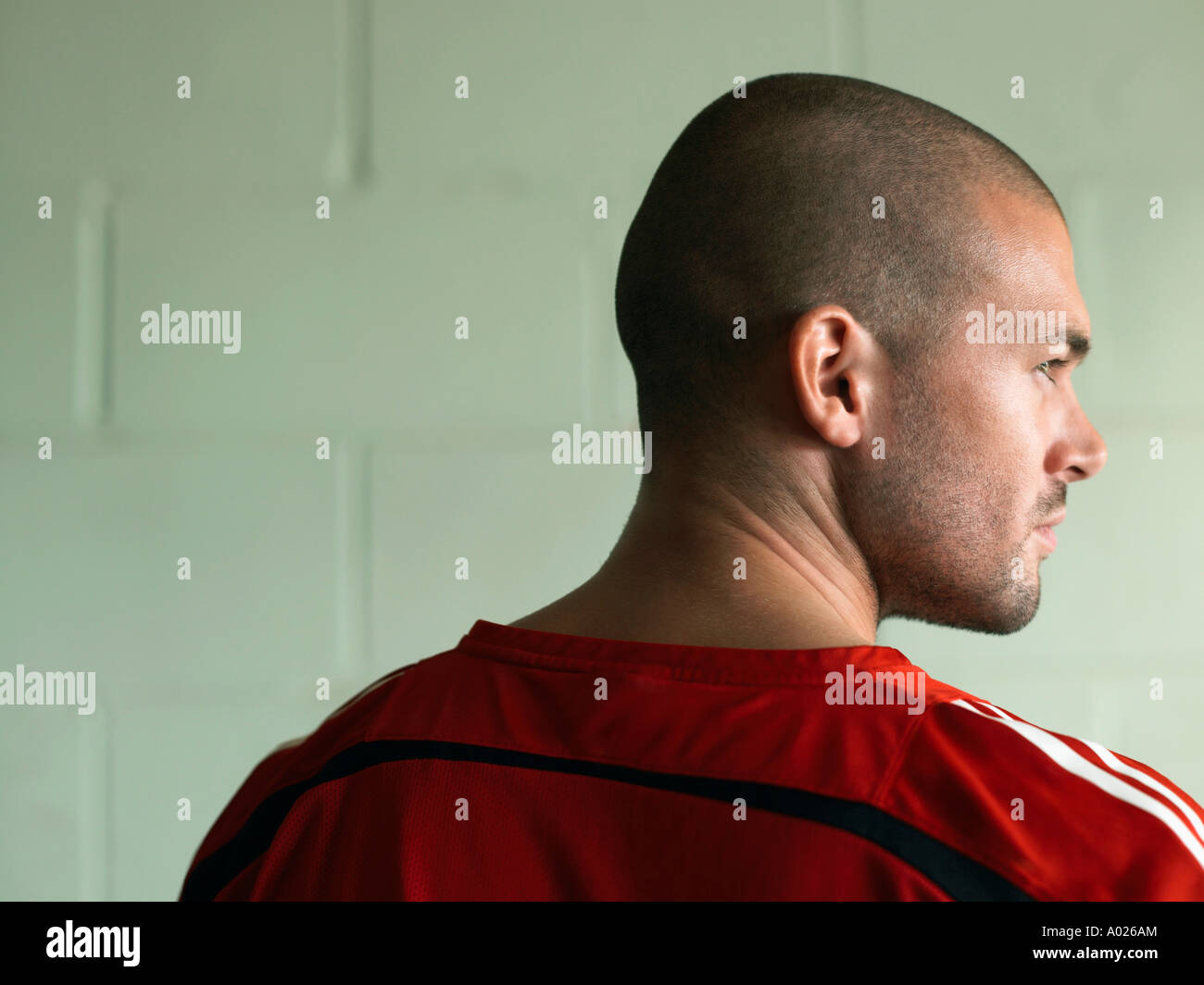 Giocatore di calcio, profilo Foto Stock