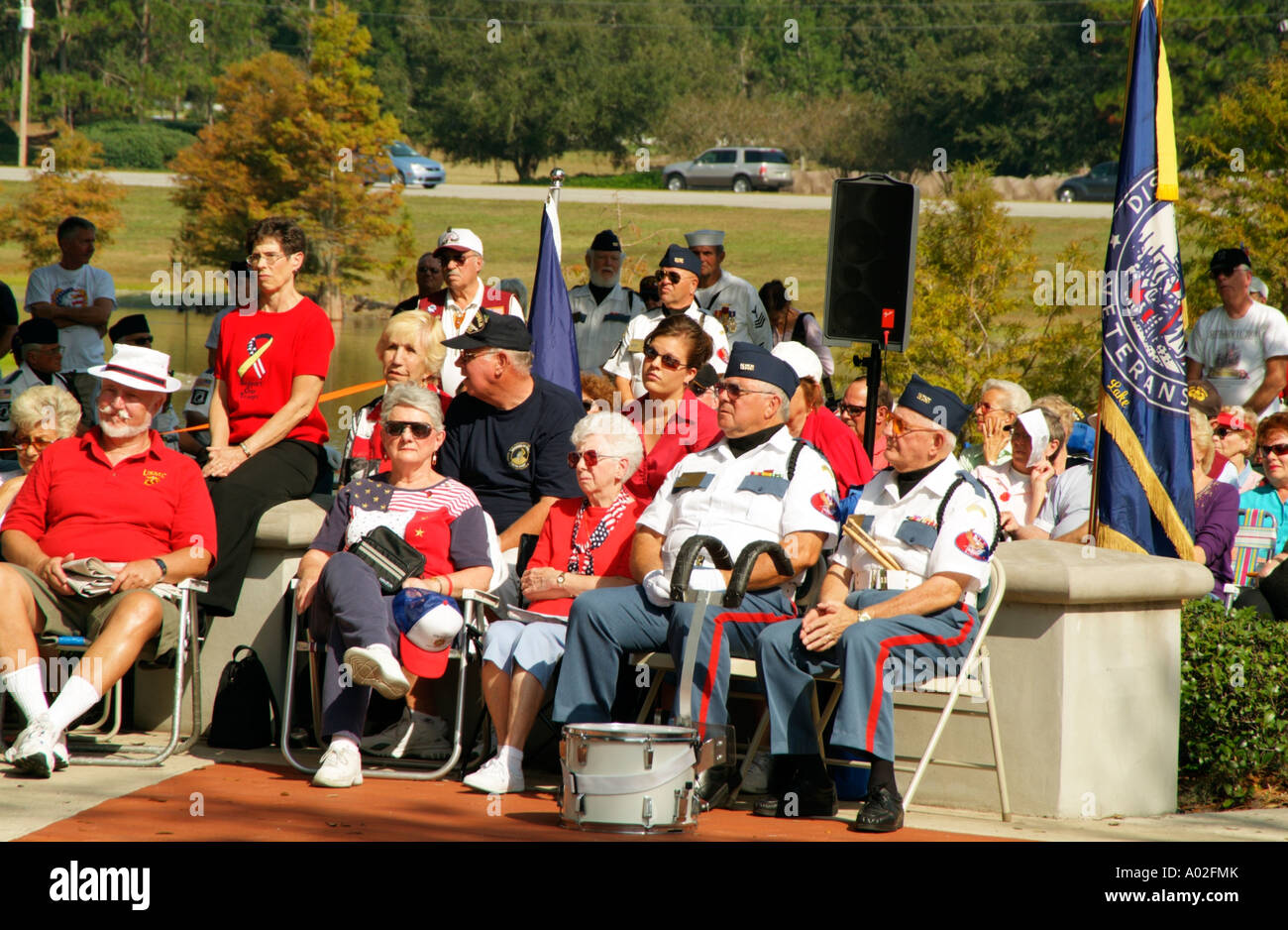 Veterani giorno rimembranza servizio in spagnolo Springs Florida USA Foto Stock