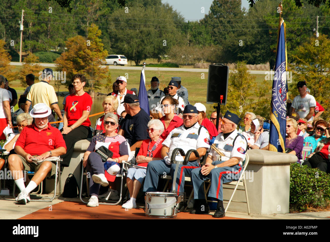 Veterani giorno rimembranza servizio in spagnolo Springs Florida USA Foto Stock