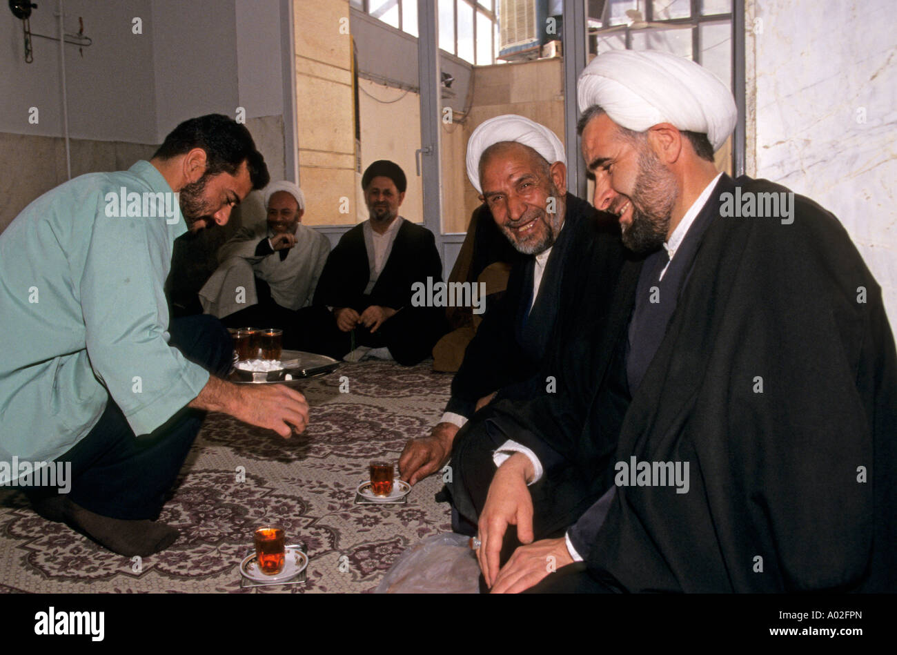 Studiosi islamici o mullah di Qom Iran Foto Stock