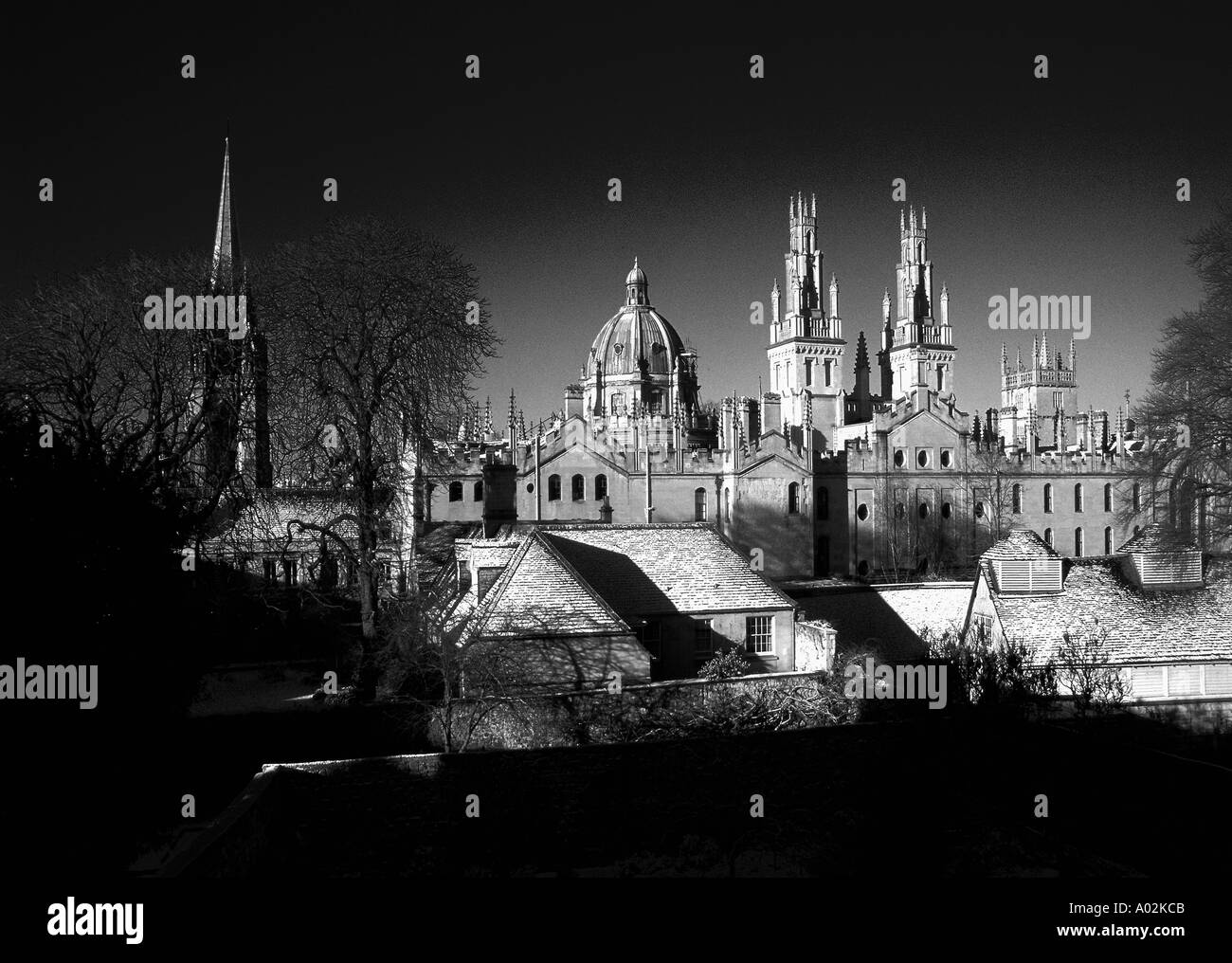 All Souls College da est e centro di Oxford su Queens College Foto Stock