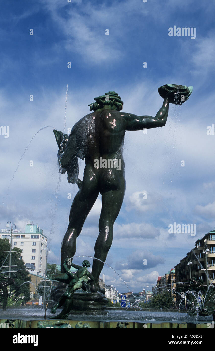 Statua di Poseidone a Göteborg in Svezia Foto Stock