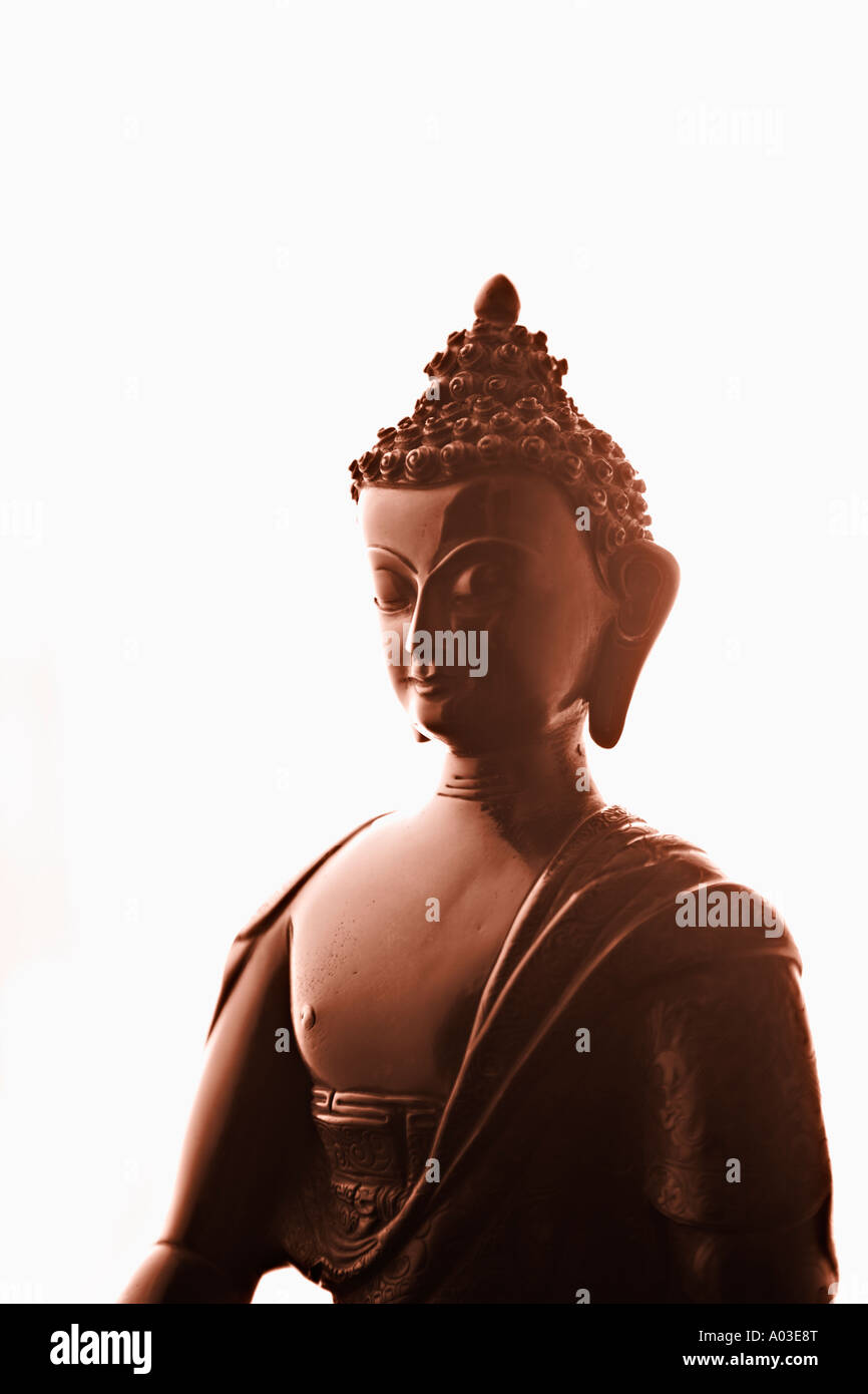 Il bronzo statua del Buddha realizzato in Nepal Foto Stock