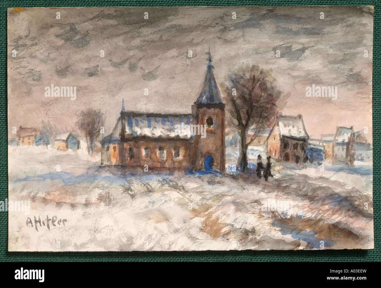 La CHIESA DI LE FAVRIL parte di una collezione di dipinti ad olio 1914 1918 LA PRETESA DI ESSERE DA ADOLF HITLER Foto Stock
