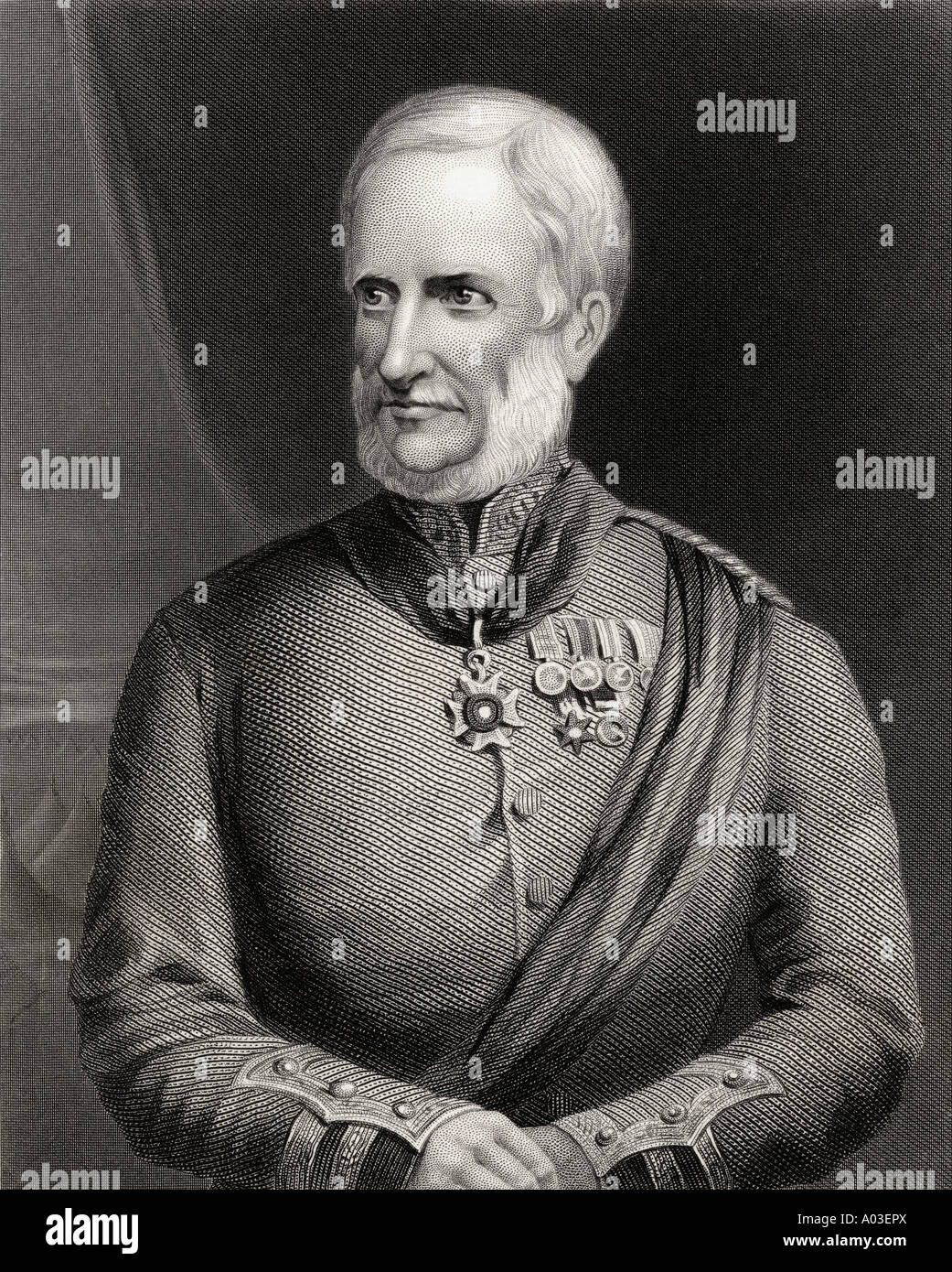 Generale Maggiore Sir Henry Havelock, 1795 - 1857. Britsh Generale. 19th secolo incisione dopo C Holl. Foto Stock