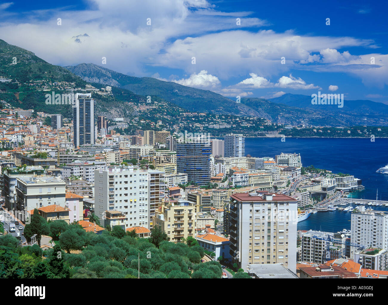 Monte Carlo, capitale del Principato di Monaco Foto Stock