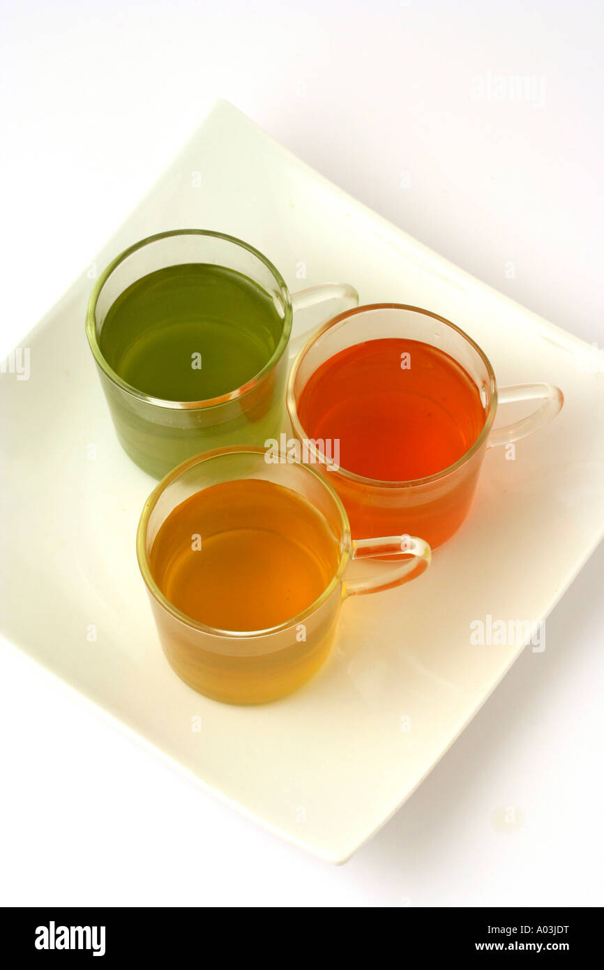 Tre infusioni Foto Stock