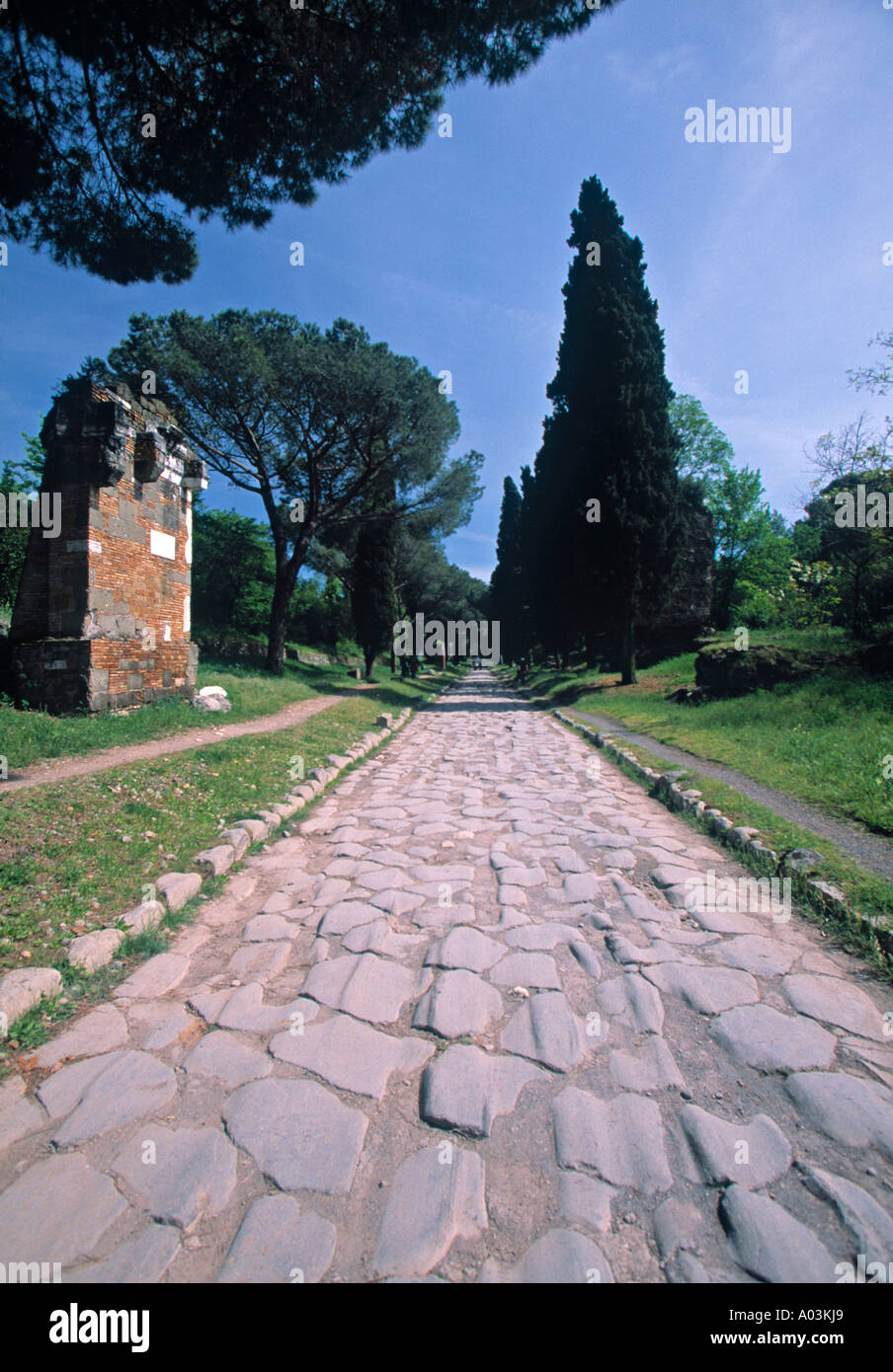 Via Appia Antica di Roma, Italia Foto Stock