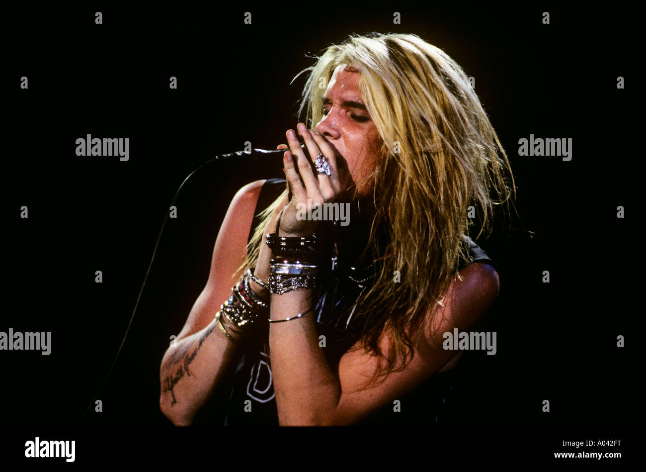 Sebastian Bach aprile del 1989 in Phoenix, Arizona. Foto Stock