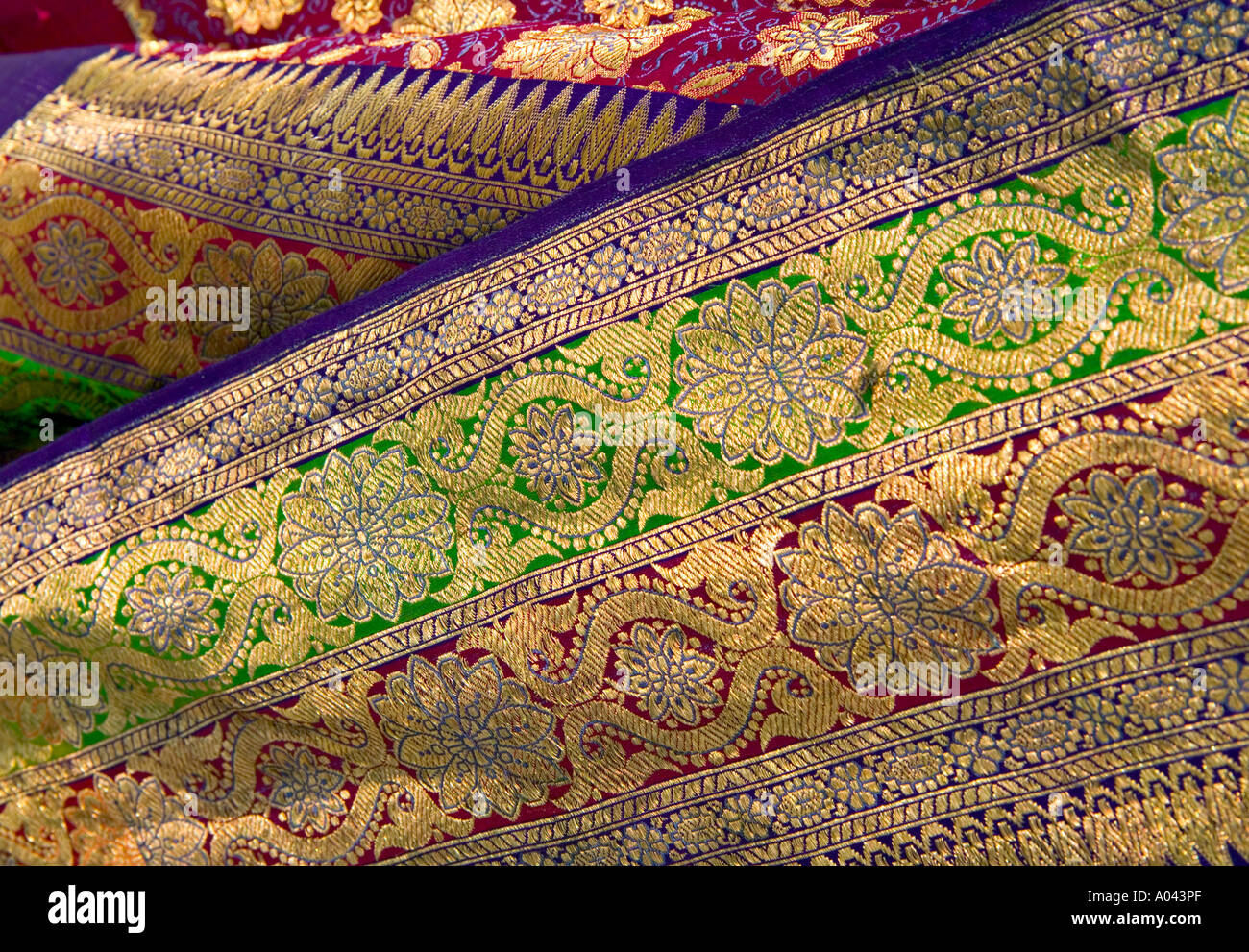 Tessuti di seta, Delhi, India Foto Stock