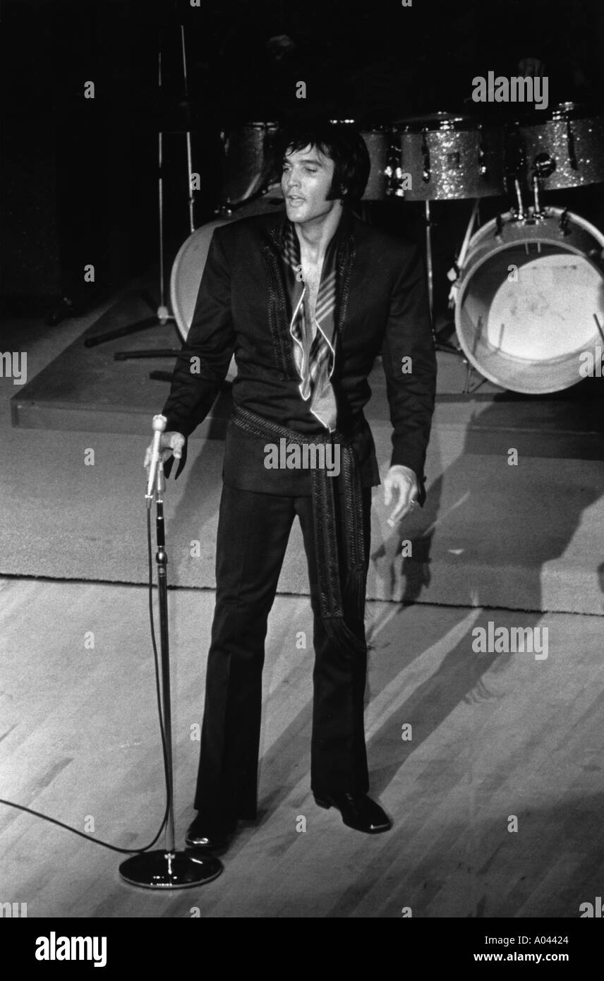 Elvis Presley in concerto International Hotel Las Vegas 31 Luglio 1969 Foto Stock
