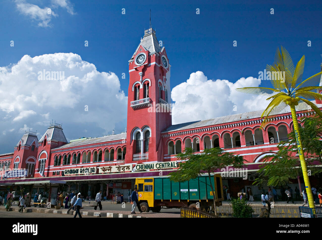 Stazione Ferroviaria Centrale, Chennai (Madras), Tamil Nadu, India Foto Stock