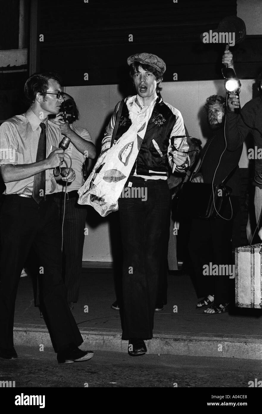Mick Jagger Auckland NZ 1972 Foto Stock
