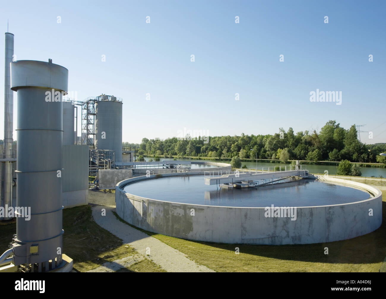 Impianto di carta, acqua area di trattamento Foto Stock