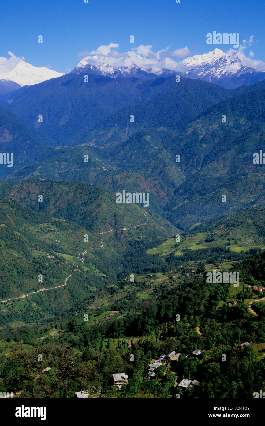 India Sikkim ortografia Himalaya Mt Kangchendzonga 8598 m Foto Stock