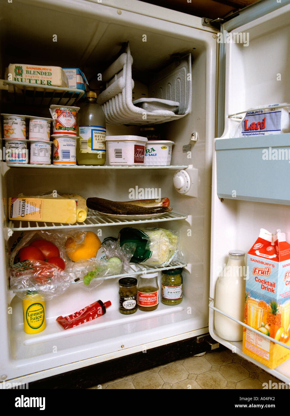 Cucina contenuto del frigorifero domestico Foto Stock
