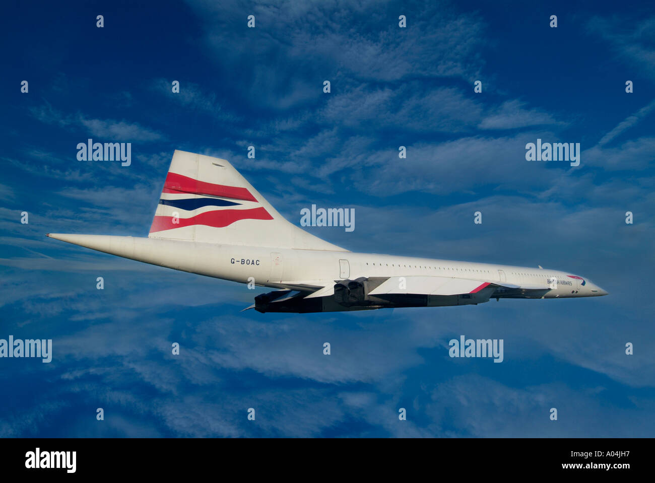 Concorde anglo french aereo supersonico cielo blu Foto Stock