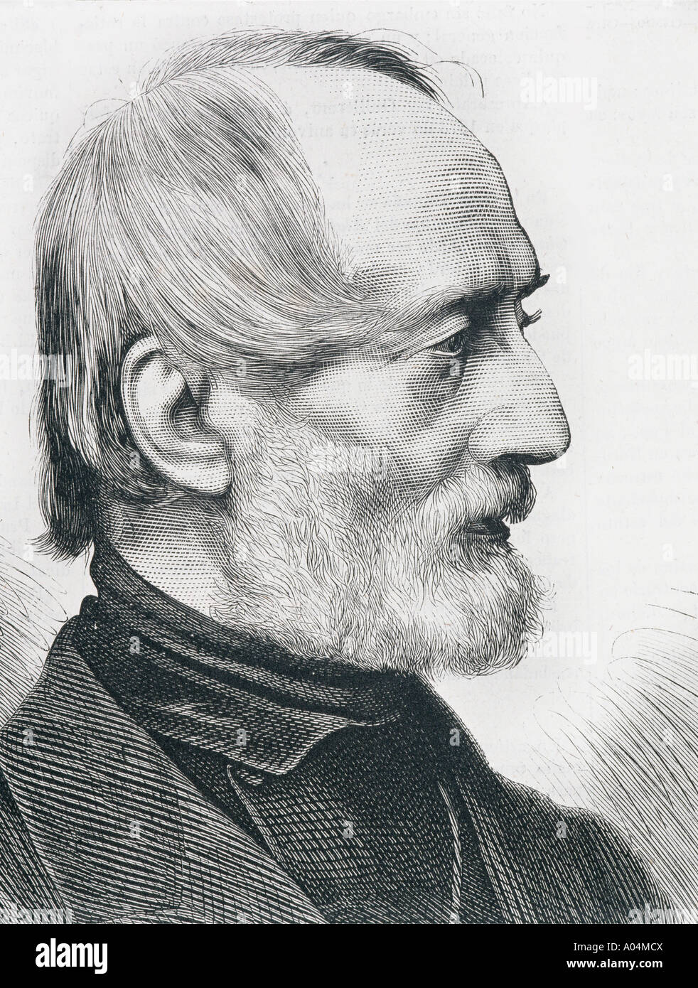 Giuseppe Mazzini, 1805-1872. Scrittore, patriota e pensatore politico italiano. Da un'incisione del 19th secolo. Foto Stock