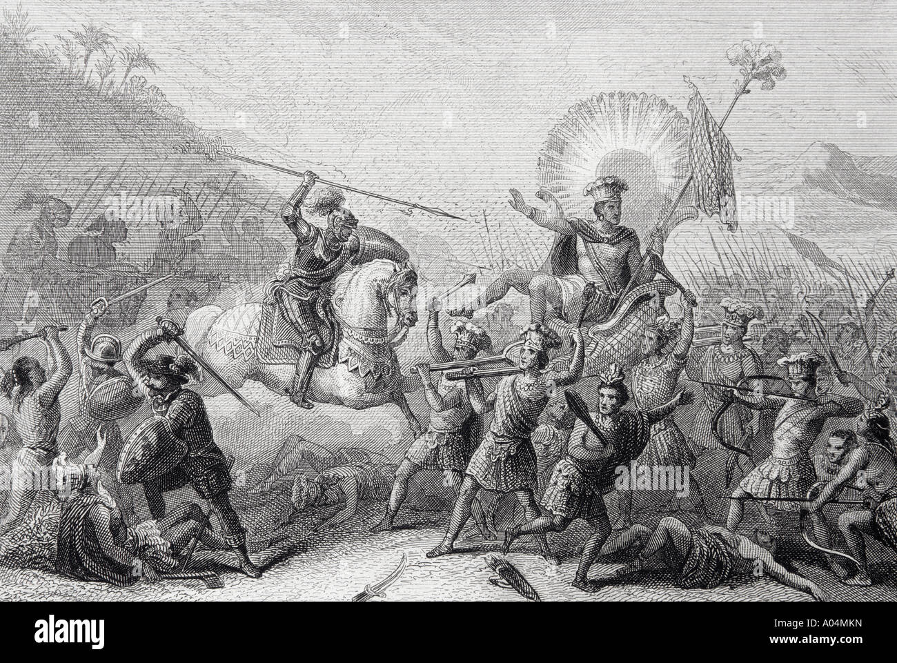 Battaglia Di Otumba, Messico, 7 Luglio 1520. Foto Stock