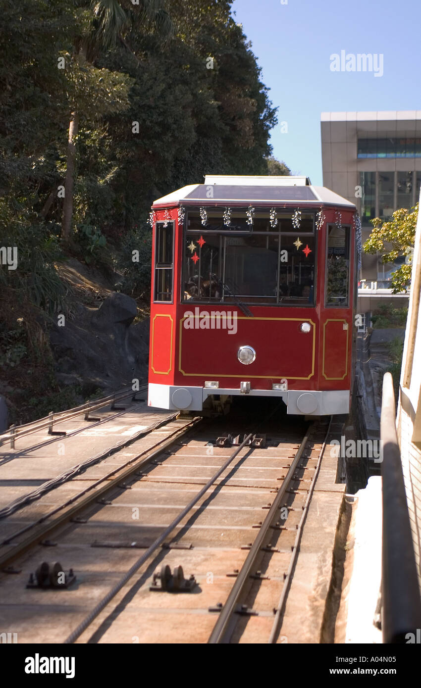 Dh Peak Tram il Victoria Peak di Hong Kong Barker Road station testa a picco terminale cavo funicolare vettura ferroviaria hk Foto Stock