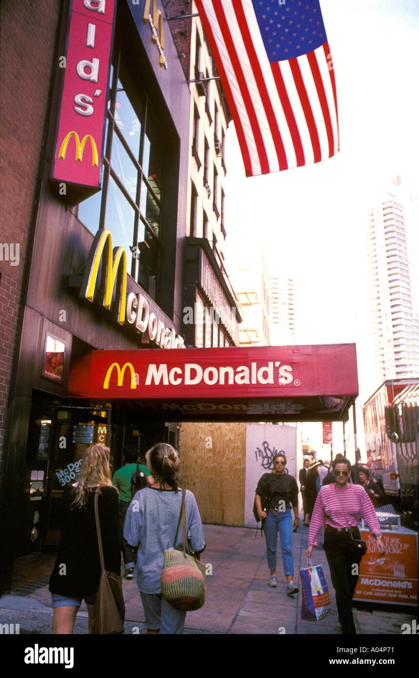 Streetscene nella bassa Manhattan NYC. Foto Stock